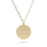 CAPRICORN - 14k Shiny Gold Plated with CZ Stones Zodiac Sign Necklace