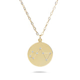 SAGITTARIUS - 14k Shiny Gold Plated with CZ Stones Zodiac Sign Necklace