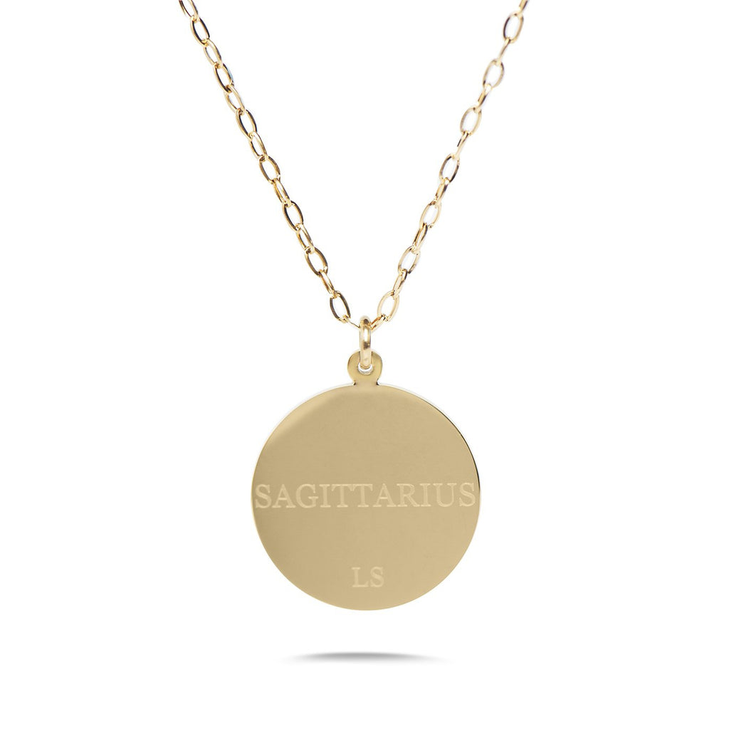 SAGITTARIUS - 14k Shiny Gold Plated with CZ Stones Zodiac Sign