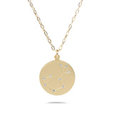 SCORPIO - 14k Shiny Gold Plated with CZ Stones Zodiac Sign Necklace