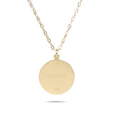 TAURUS - 14k Shiny Gold Plated with CZ Stones Zodiac Sign Necklace