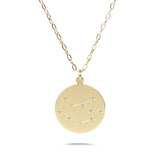 VIRGO - 14k Shiny Gold Plated with CZ Stones Zodiac Sign Necklace