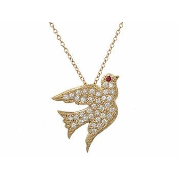 Pave Diamond Dove Necklace