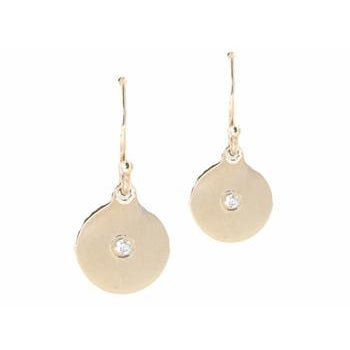 Hanging Discs With Diamonds Earrings