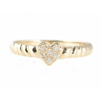 Pave Diamond Heart Band Ring