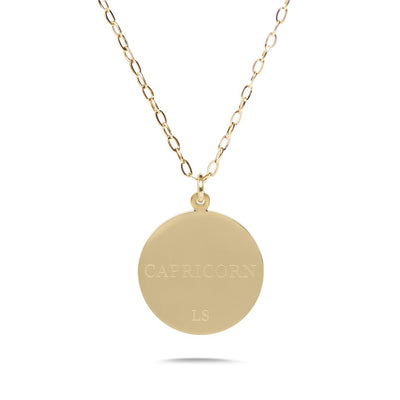 CAPRICORN - 14k Shiny Gold Plated with CZ Stones Zodiac Sign Necklace