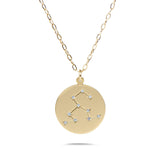 LEO - 14k Shiny Gold Plated with CZ Stones Zodiac Sign Necklace - SOLD OUT