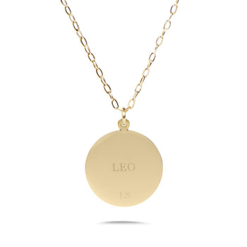 LEO - 14k Shiny Gold Plated with CZ Stones Zodiac Sign Necklace - SOLD OUT