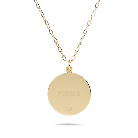 PISCES - 14k Shiny Gold Plated with CZ Stones Zodiac Sign Necklace