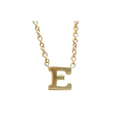14K Gold Small Initial Letter Necklace