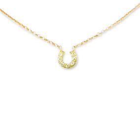 Small Pave Diamond Horseshoe Necklace