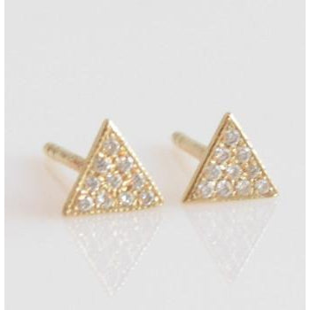 Pave Diamond Triangle Earrings