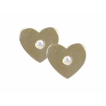 Heart with Diamond Center Earrings