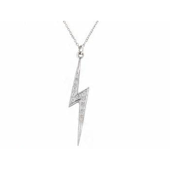 Pave Diamond Lightning Bolt Necklace