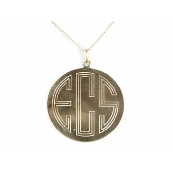 Art Deco Monogram Disc Pendant