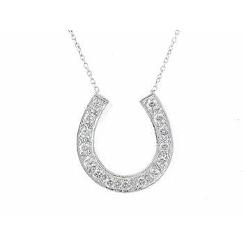 Black Diamond Horseshoe Charm Necklace