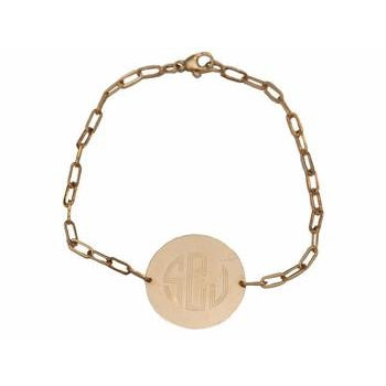 Ovian Initial Charm Bracelet for Women 18K Gold Plated Stainless Steel Coin Disc Engraved Letter Bracelet Personalized Monogram Name Bracelet for