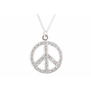 Marian Maurer Micro Peace Sign 18K Gold Necklace