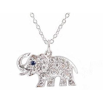 Pave Diamond Elephant Necklace